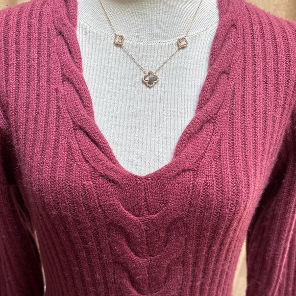 Naadam Rib Knit Midi Dress - Deep Eggplant - NWT - Picture 2 of 5